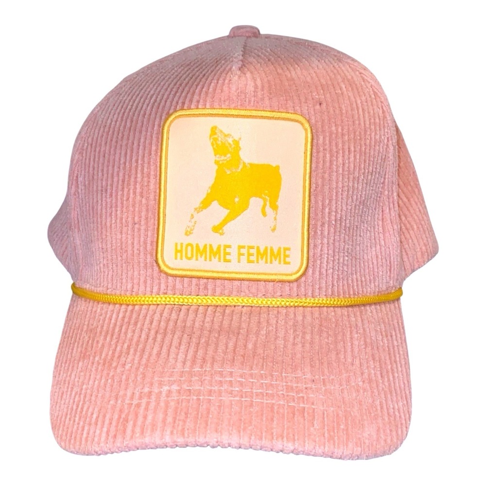 HOMME + FEMME Doberman Hat Pink Yellow Fall 2023 Cap Fall202372-2 Streetwear‎